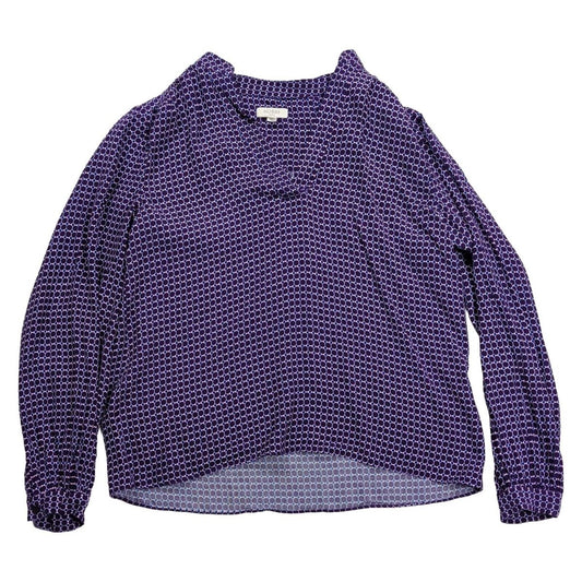 Hobbs Women's Blouse UK 10 Purple Geometric Cowl Neck Viscose Front Snag – product photo 1 | RewearableUK