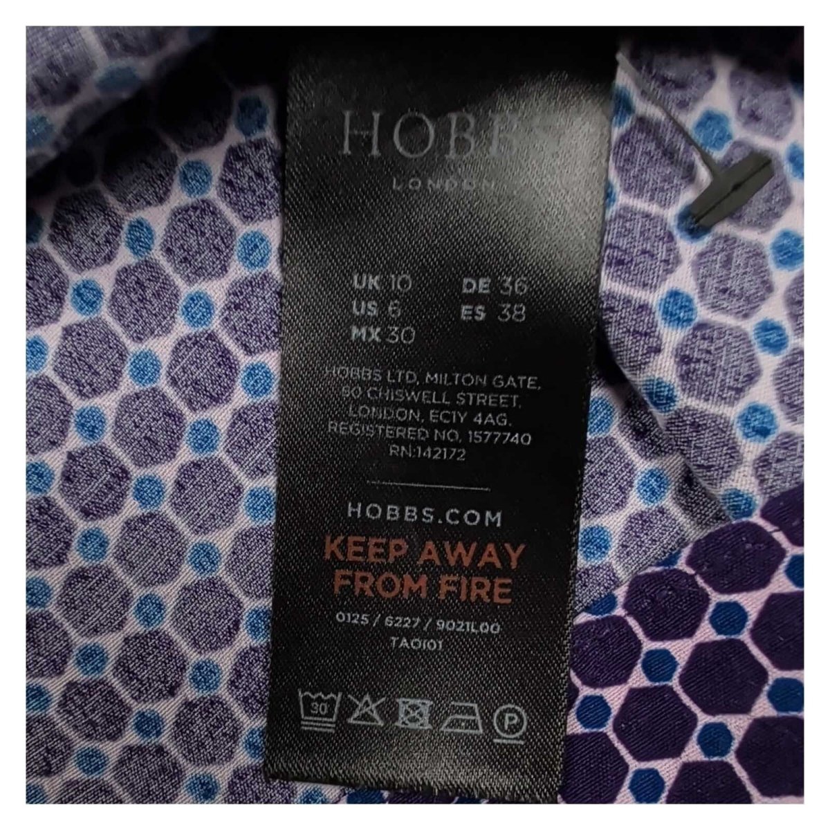 Hobbs Women's Blouse UK 10 Purple Geometric Cowl Neck Viscose Front Snag – product photo 4 | RewearableUK