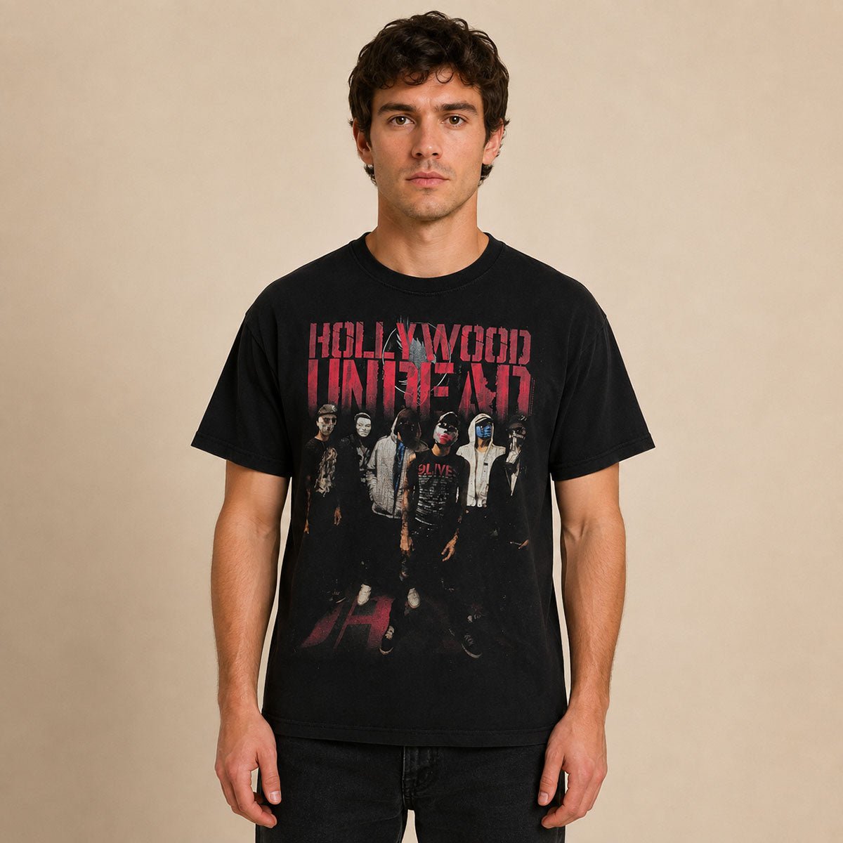 Hollywood Undead Hooligans Holiday 2009 Tour T-Shirt L Black – Music T-Shirt product photo 1 | RewearableUK