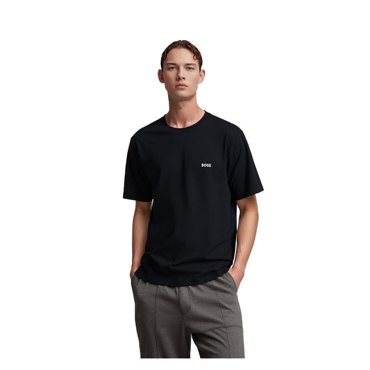 Hugo Boss Hugo Boss Black Cotton T-Shirt Men's L Crew Neck Smart Casual Logo Tee T-Shirts RewearableUK