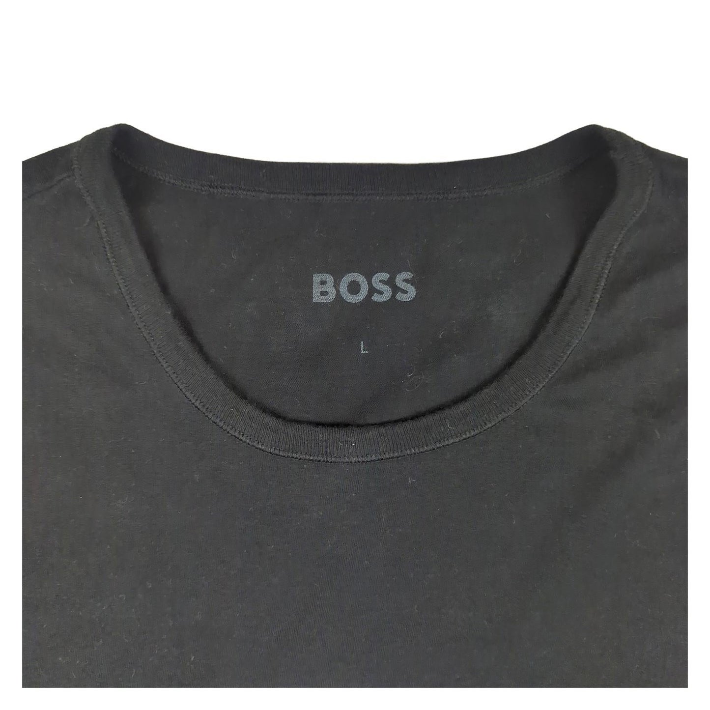 Hugo Boss Hugo Boss Black Cotton T-Shirt Men's L Crew Neck Smart Casual Logo Tee T-Shirts RewearableUK