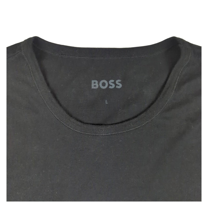 Hugo Boss Hugo Boss Black Cotton T-Shirt Men's L Crew Neck Smart Casual Logo Tee T-Shirts RewearableUK