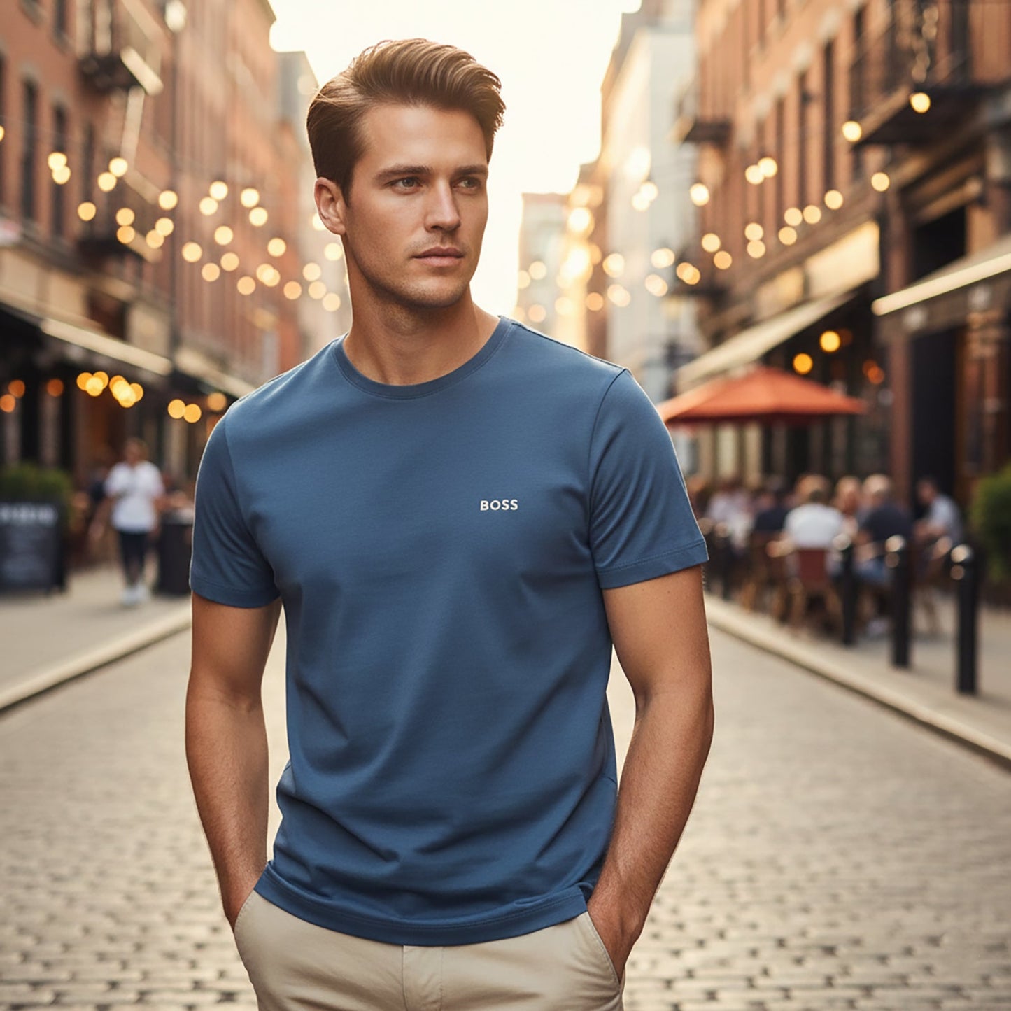 Hugo Boss Cotton Logo T-Shirt Blue | Men's Small by Hugo Boss – T-Shirts | RewearableUK