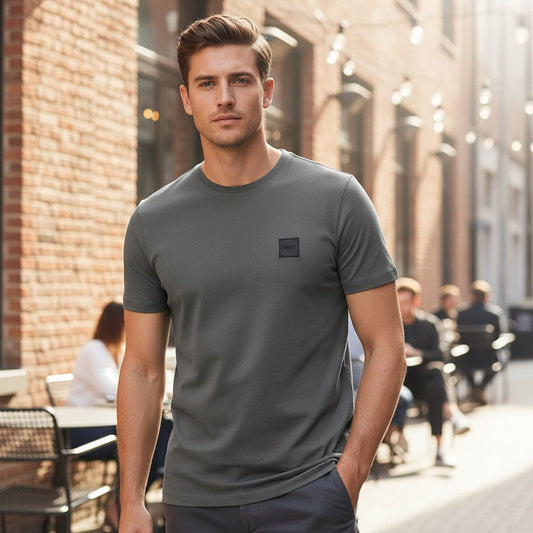 Hugo Boss Crew Neck Logo T-Shirt Grey | Men's Small by Hugo Boss – T-Shirts | RewearableUK