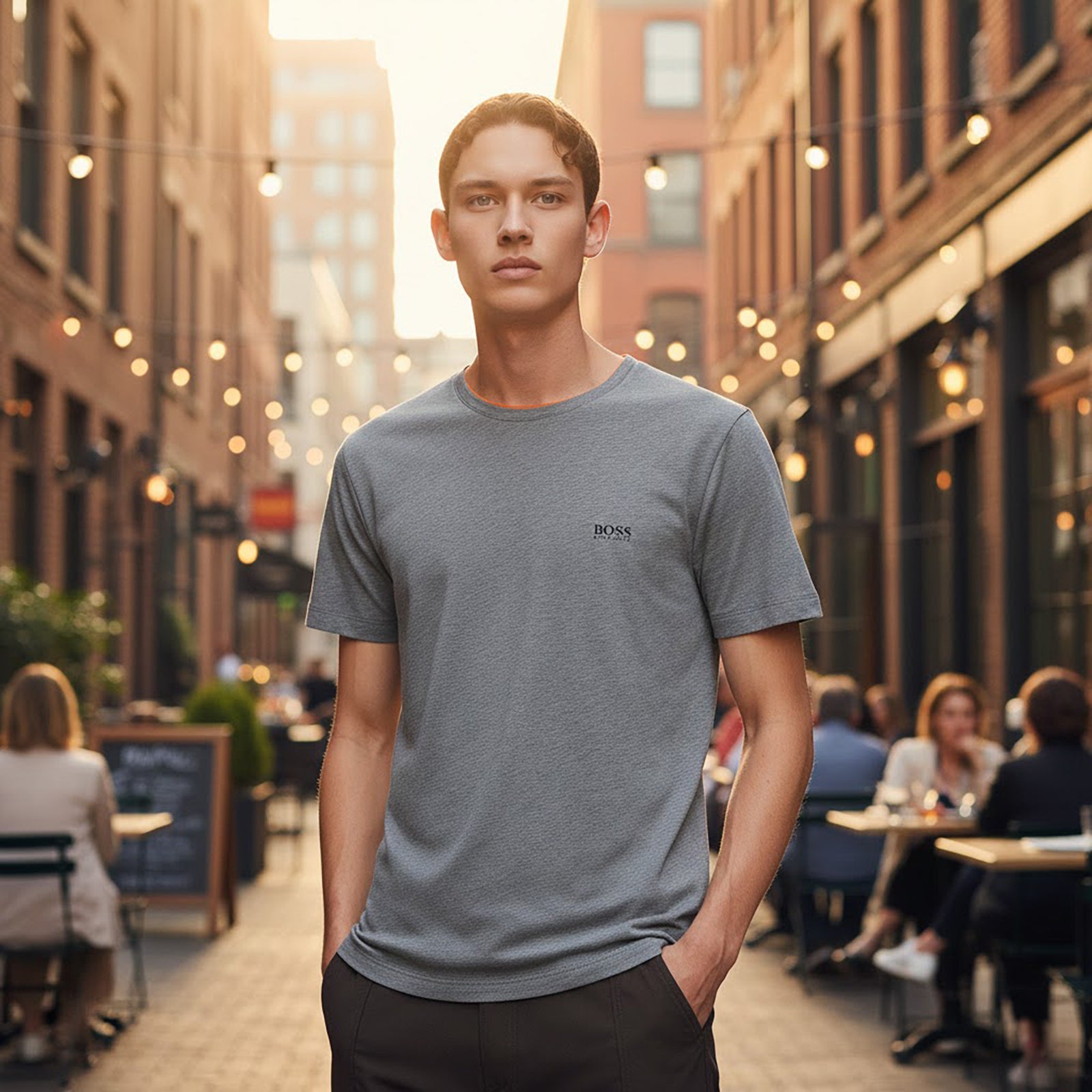 Hugo Boss Crew Neck T-Shirt Grey | Men's Small by Hugo Boss – T-Shirts | RewearableUK