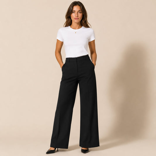 Hugo Boss Dress Trousers UK 6 Black Straight Leg Womens by Boss – trousers | RewearableUK