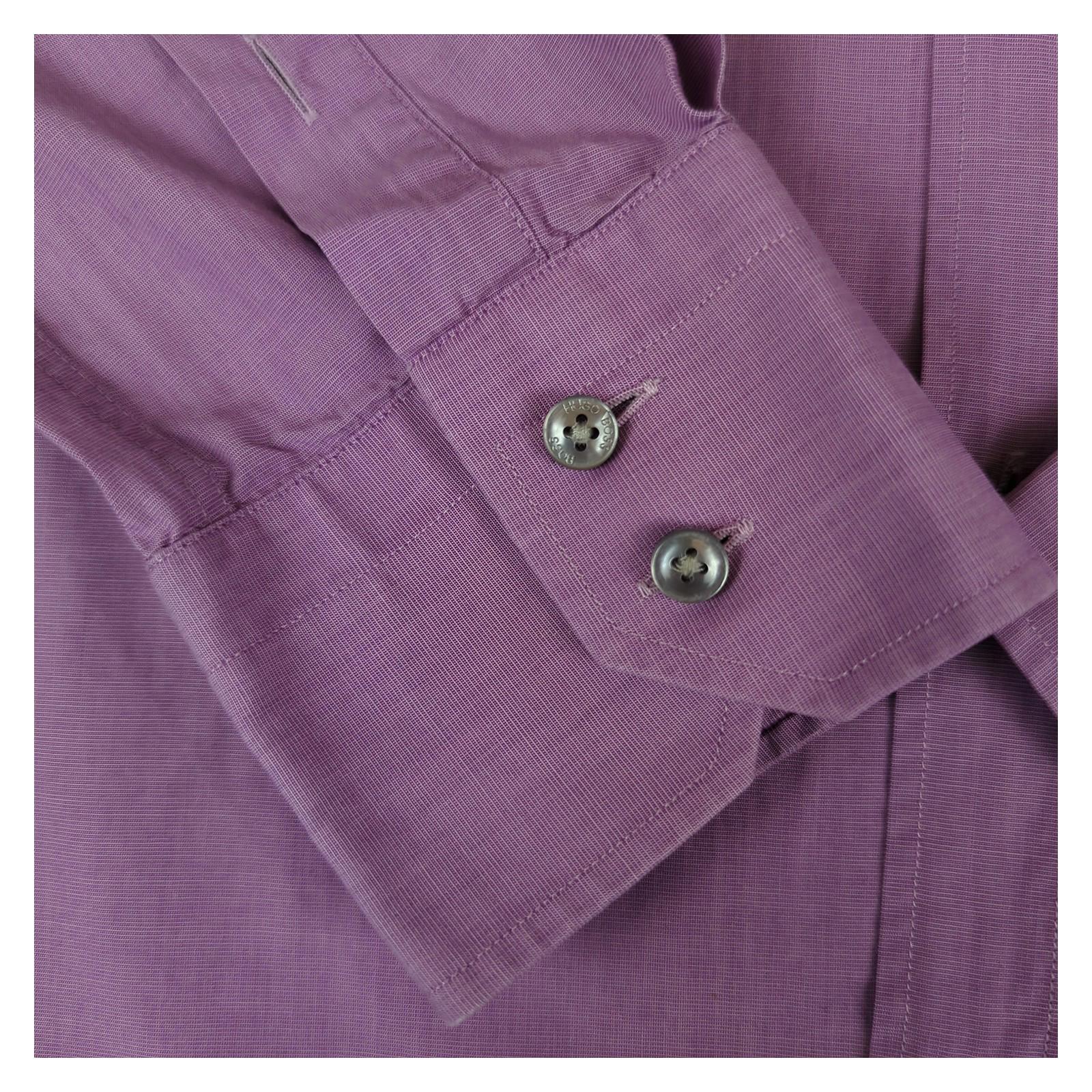 Hugo Boss Hugo Boss Long Sleeve Shirt Purple Regular Fit Size 17 Men’s Cotton shirt RewearableUK