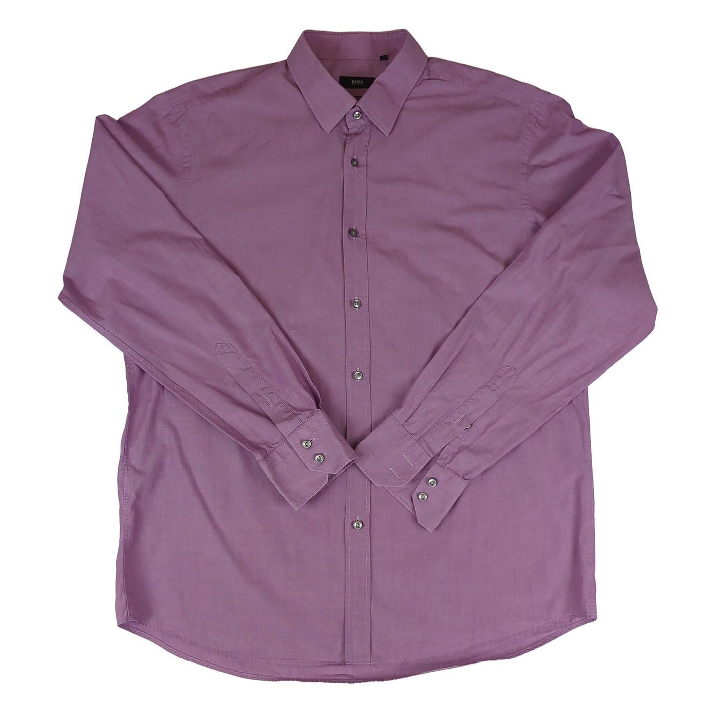 Hugo Boss Hugo Boss Long Sleeve Shirt Purple Regular Fit Size 17 Men’s Cotton shirt RewearableUK
