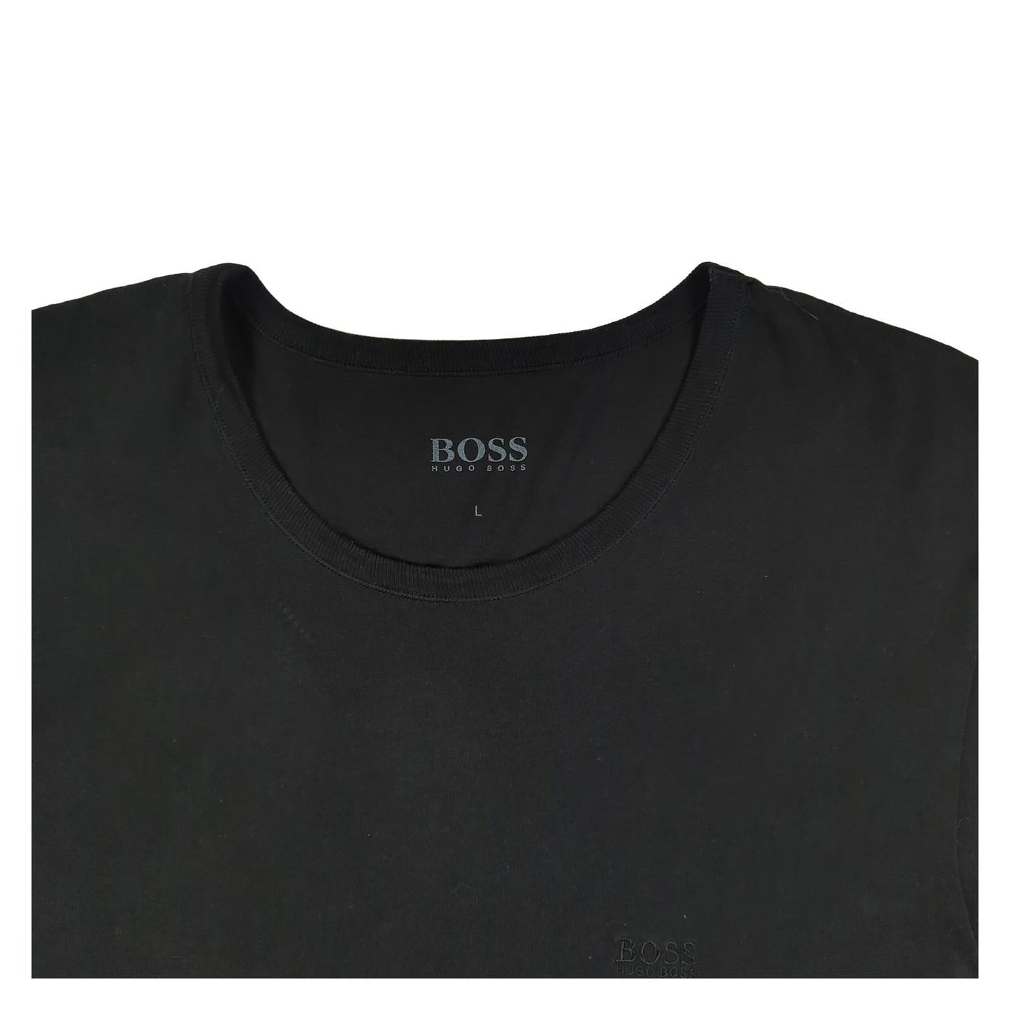Hugo Boss Hugo Boss Men's Black Cotton Short Sleeve T-Shirt Size L Casual Top Used T-Shirts RewearableUK