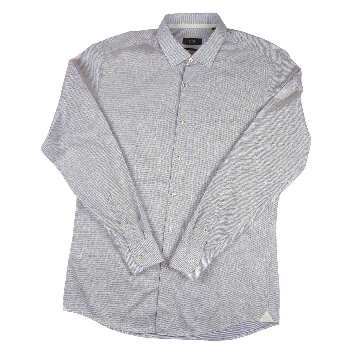 Hugo Boss Hugo Boss Mens Formal Shirt 16 Purple Slim Fit 100% Cotton Long Sleeve Dress Top shirt RewearableUK