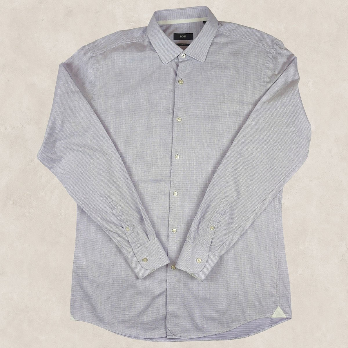 Hugo Boss Mens Formal Shirt 16 Purple Slim Fit 100% Cotton Long Sleeve Dress Top by Hugo Boss – shirt | RewearableUK
