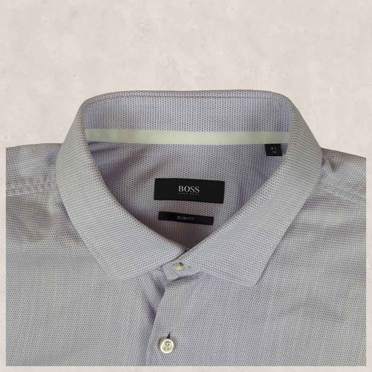 Hugo Boss Mens Formal Shirt 16 Purple Slim Fit 100% Cotton Long Sleeve Dress Top by Hugo Boss – shirt | RewearableUK