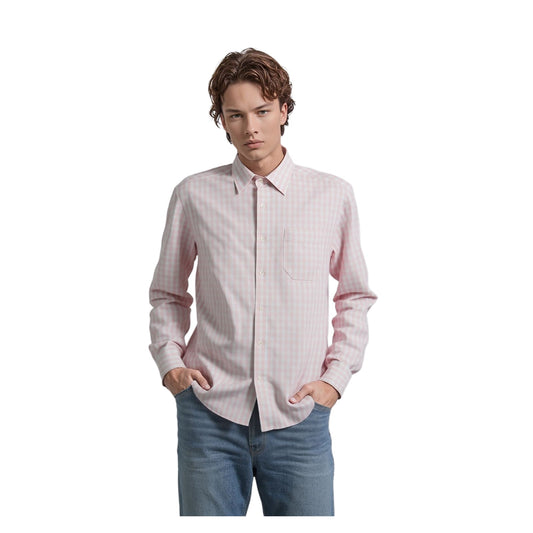 Hugo Boss Hugo Boss Men's Pink Check Cotton Shirt Size 44 Long Sleeve Casual Used shirt RewearableUK