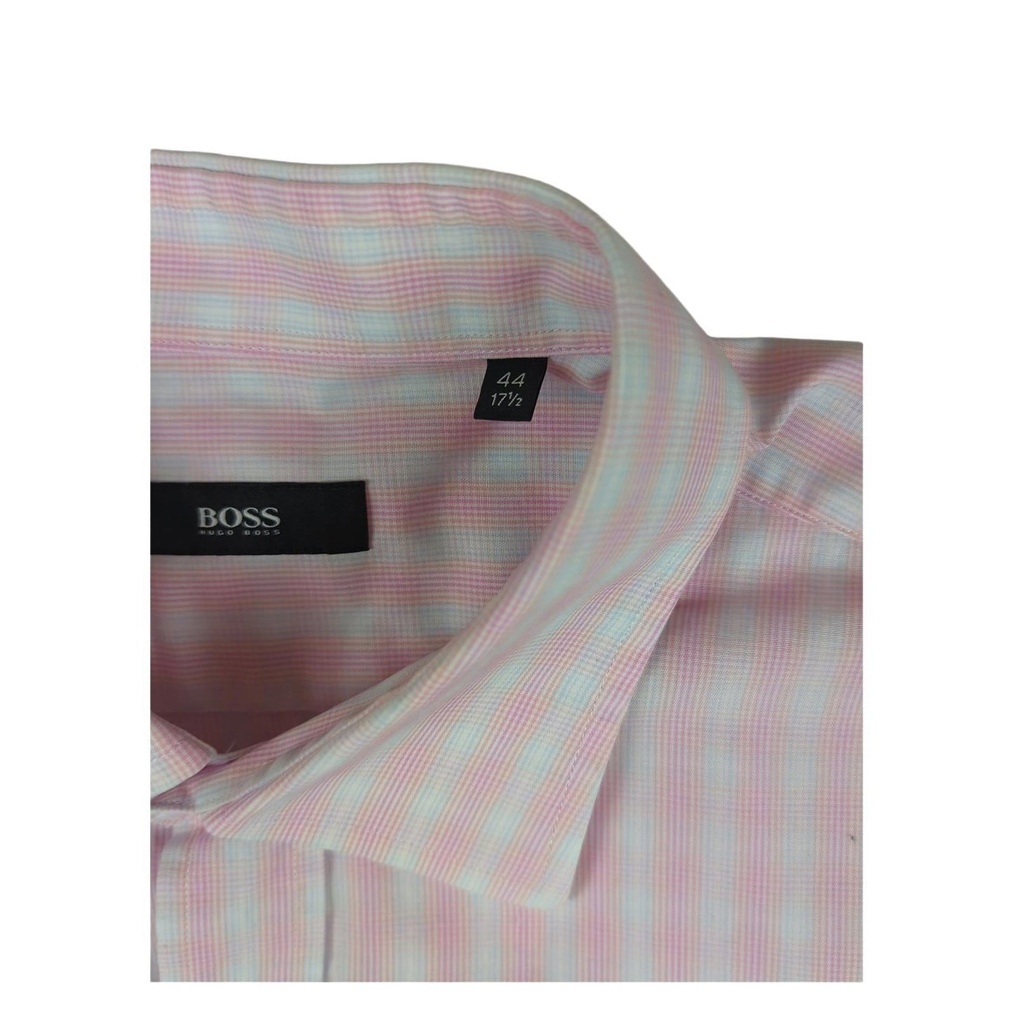 Hugo Boss Hugo Boss Men's Pink Check Cotton Shirt Size 44 Long Sleeve Casual Used shirt RewearableUK