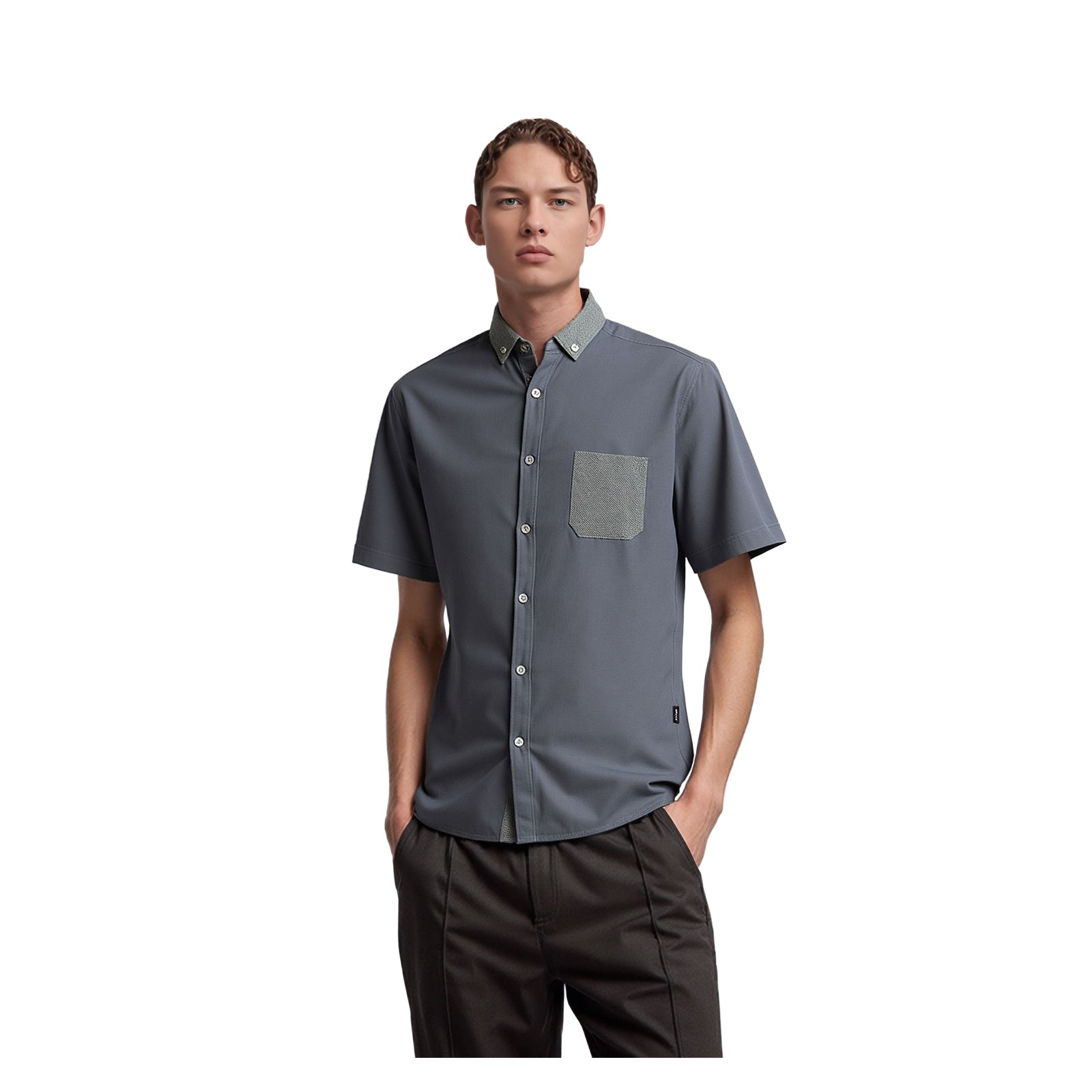 Hugo Boss Hugo Boss Mens Shirt S Small Blue White Slim Fit Short Sleeve Cotton Top Used shirt RewearableUK