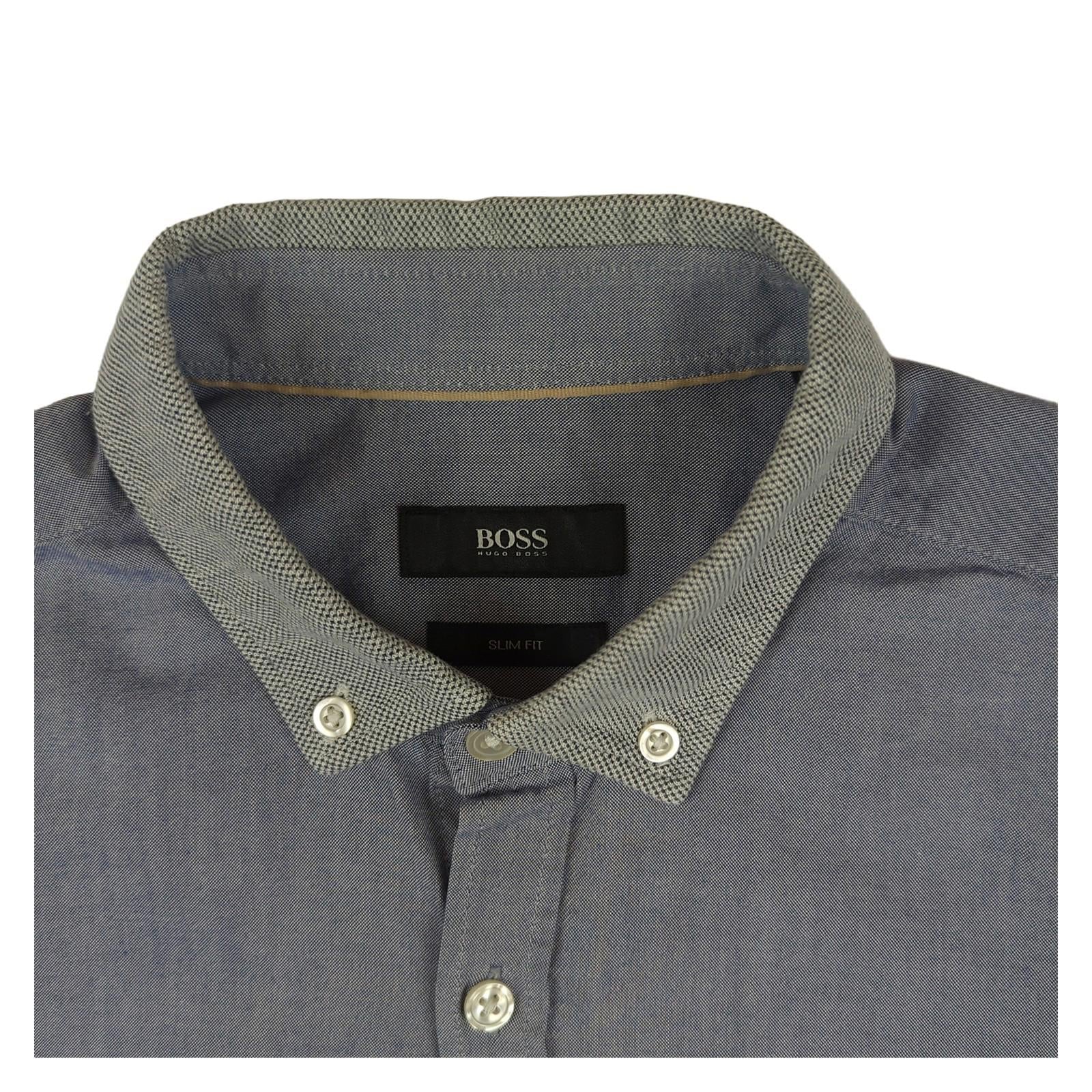 Hugo Boss Hugo Boss Mens Shirt S Small Blue White Slim Fit Short Sleeve Cotton Top Used shirt RewearableUK