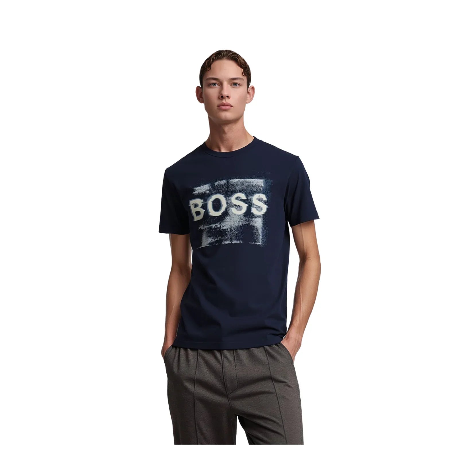 Hugo Boss Hugo Boss Mens T-Shirt Size M Blue Logo Graphic Cotton Standard Fit T-Shirts RewearableUK