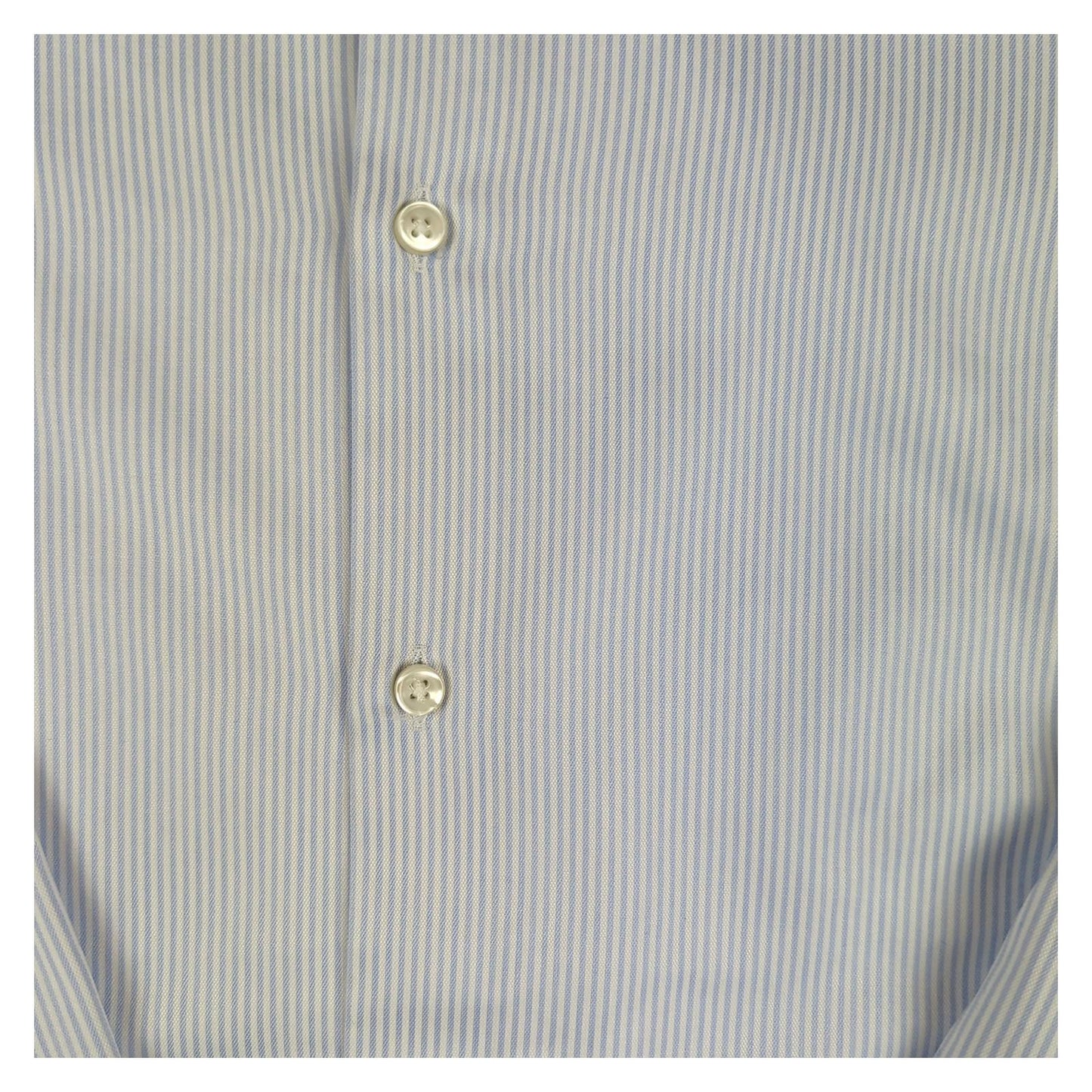 Hugo Boss Hugo Boss Mens White Blue Striped Shirt Long Sleeve Cotton Smart Size 15.5 M shirt RewearableUK