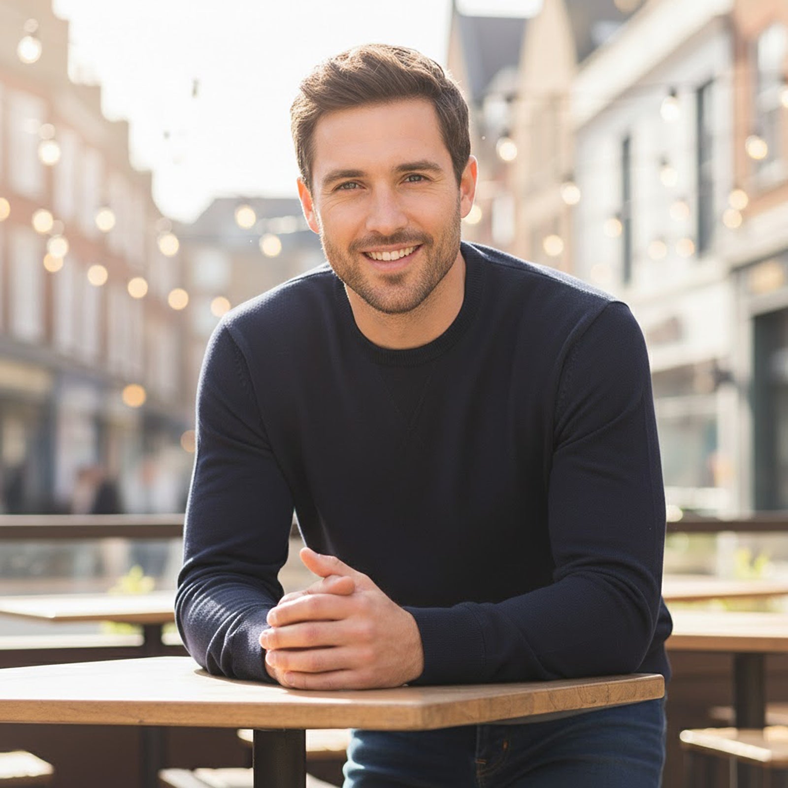 Hugo Boss Orange Label Blue Knit Jumper - Men's Small by Hugo Boss – Sweater & Hoodie | RewearableUK