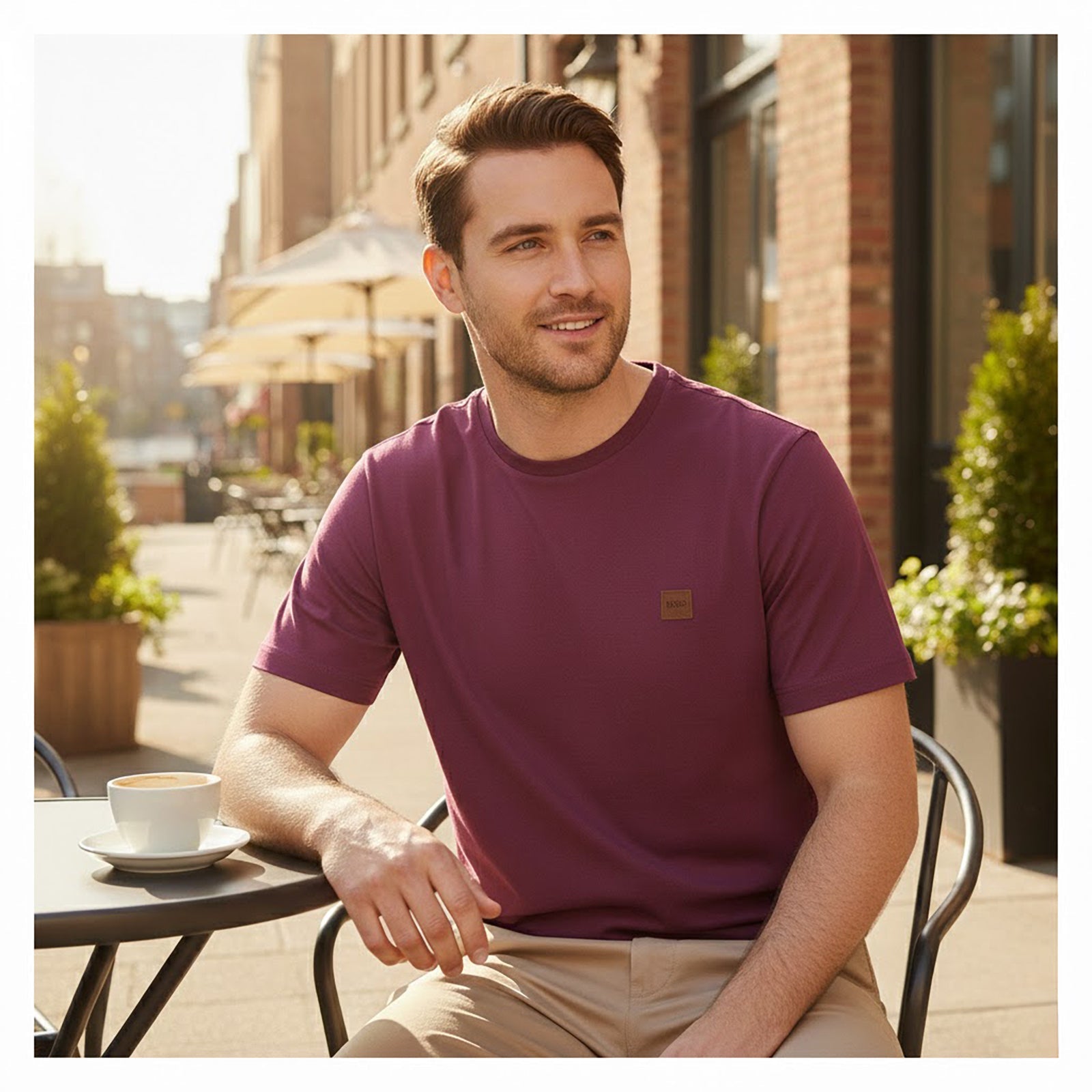 Hugo Boss Organic Cotton T-Shirt Men's Small Fuchsia Pink Crew Neck Tee by Hugo Boss – T-Shirts | RewearableUK