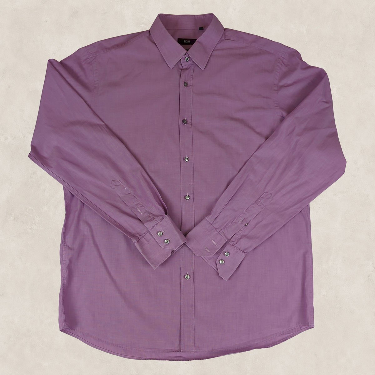 Hugo Boss Regular Fit Long Sleeve Shirt Purple | Men's 17" (L/XL) by Hugo Boss – shirt | RewearableUK