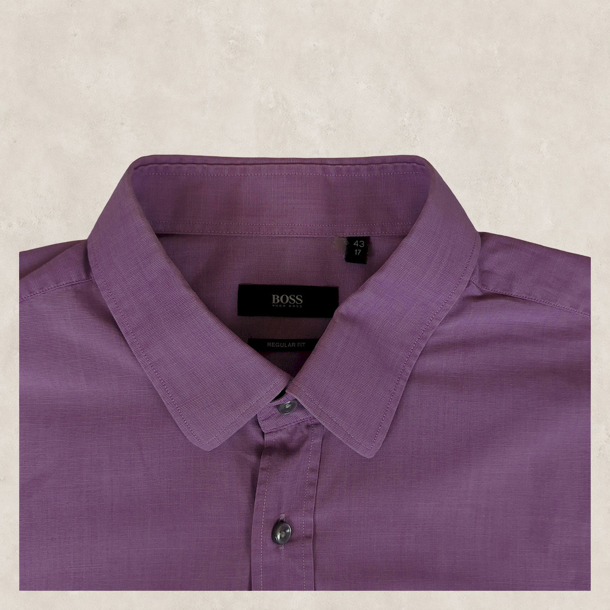 Hugo Boss Regular Fit Long Sleeve Shirt Purple | Men's 17" (L/XL) by Hugo Boss – shirt | RewearableUK