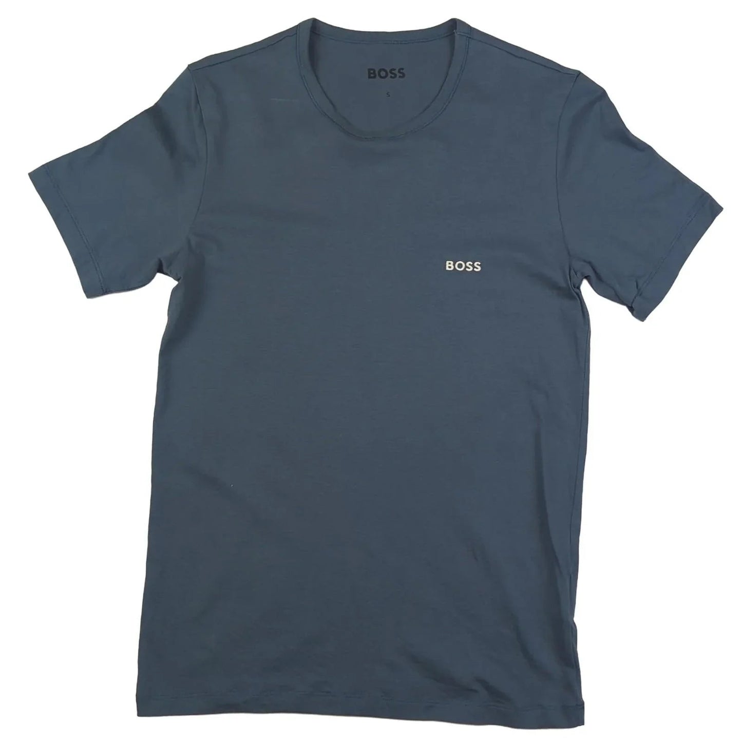 Hugo Boss Hugo Boss T-Shirt Mens S Small Blue Crew Neck Short Sleeve Cotton Logo Casual T-Shirts RewearableUK