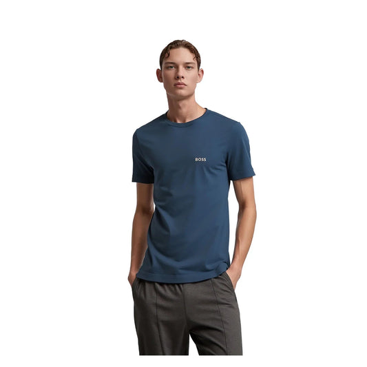 Hugo Boss Hugo Boss T-Shirt Mens S Small Blue Crew Neck Short Sleeve Cotton Logo Casual T-Shirts RewearableUK
