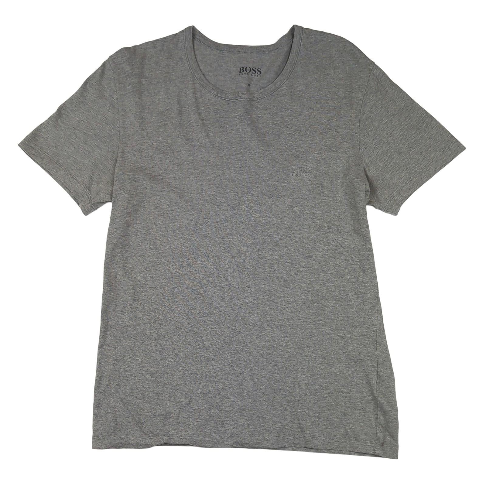 Hugo Boss Hugo Boss T-Shirt Mens S Small Grey Crew Neck 100% Cotton Casual Logo Top T-Shirts RewearableUK