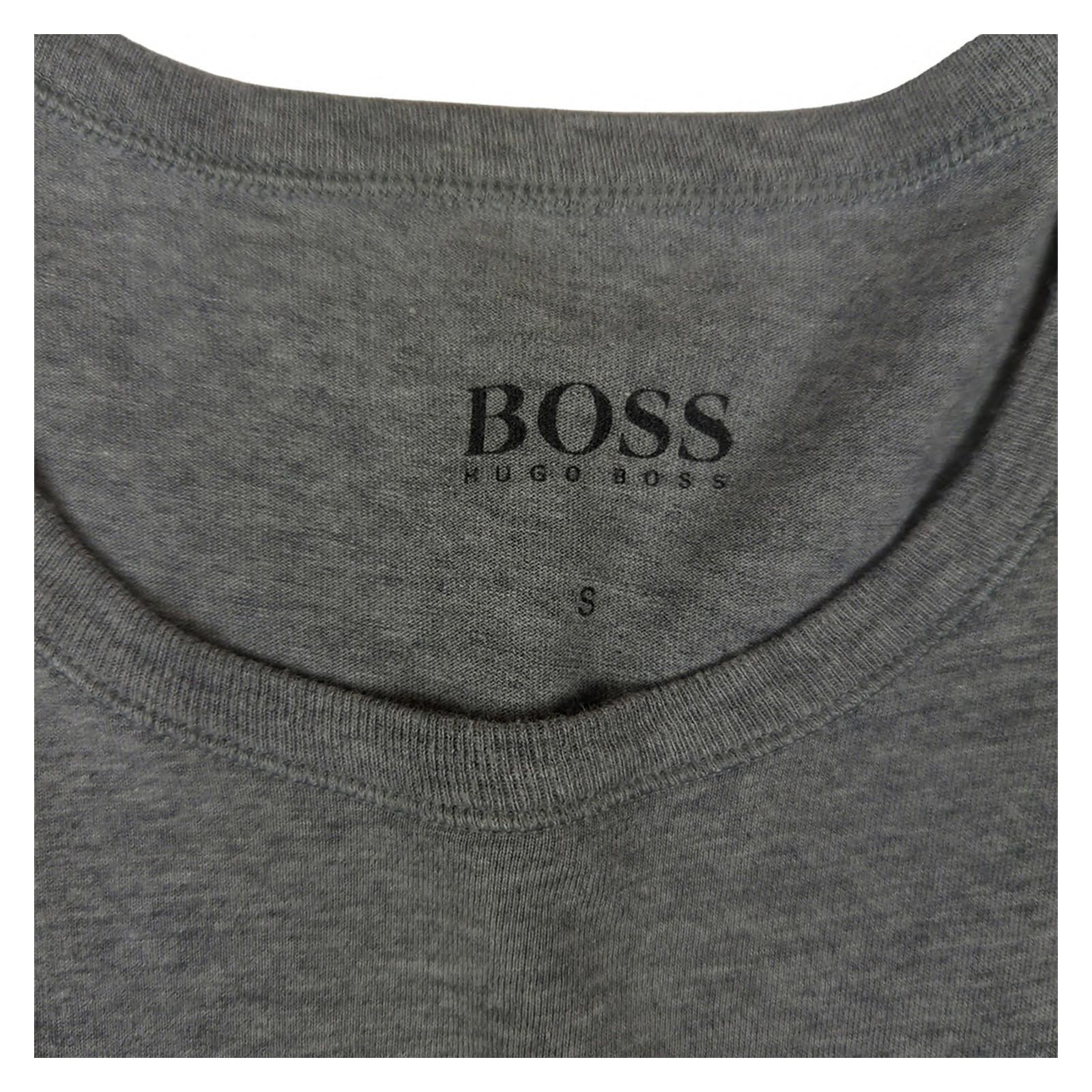 Hugo Boss Hugo Boss T-Shirt Mens S Small Grey Crew Neck 100% Cotton Casual Logo Top T-Shirts RewearableUK
