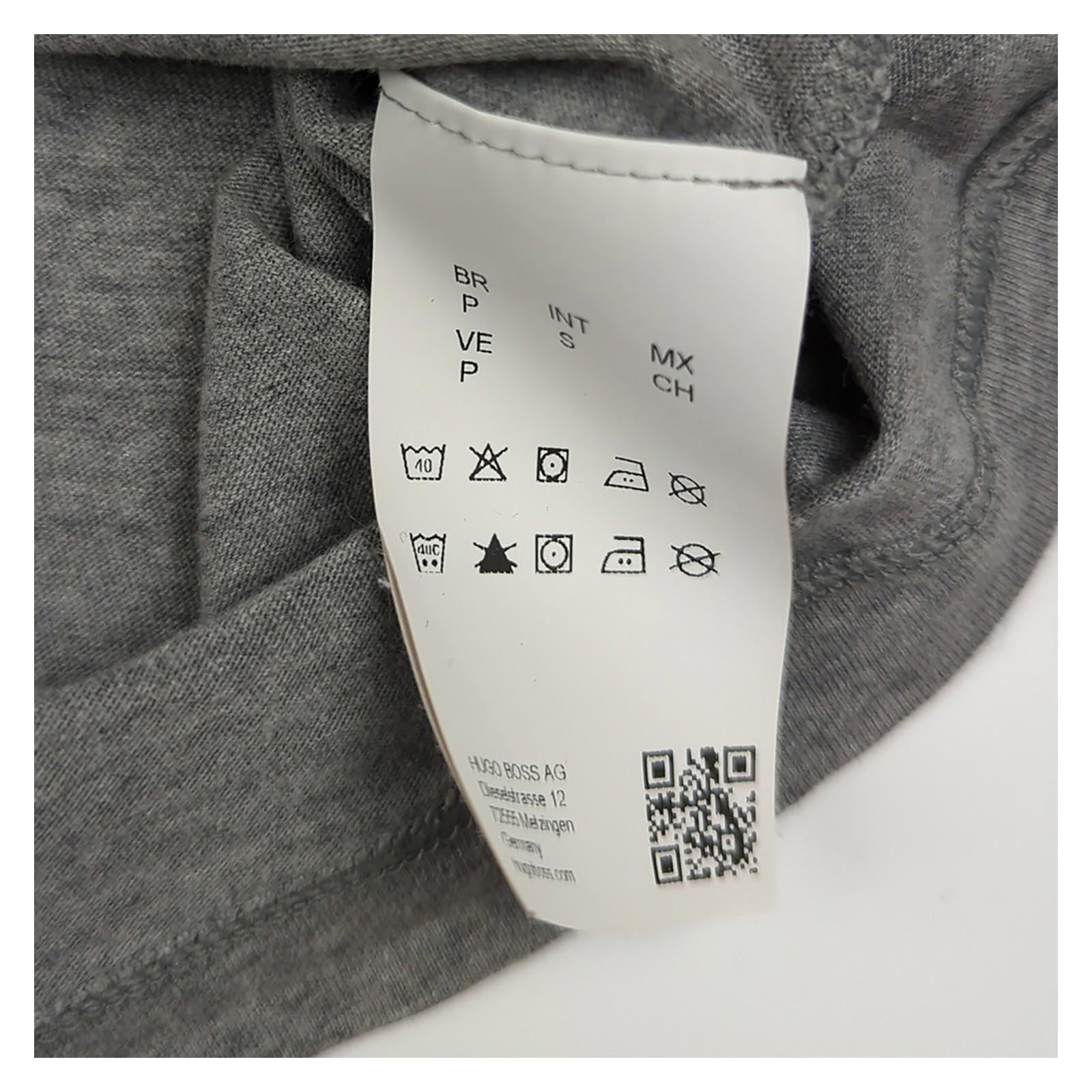 Hugo Boss Hugo Boss T-Shirt Mens S Small Grey Crew Neck 100% Cotton Casual Logo Top T-Shirts RewearableUK