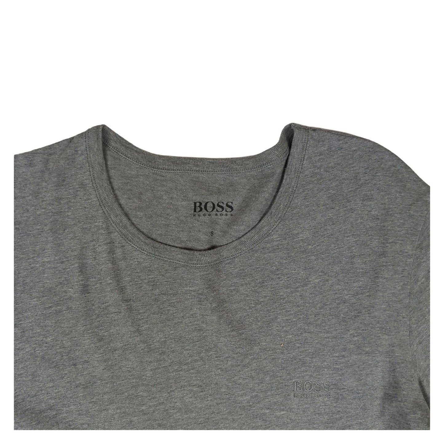 Hugo Boss Hugo Boss T-Shirt Mens S Small Grey Crew Neck 100% Cotton Casual Logo Top T-Shirts RewearableUK