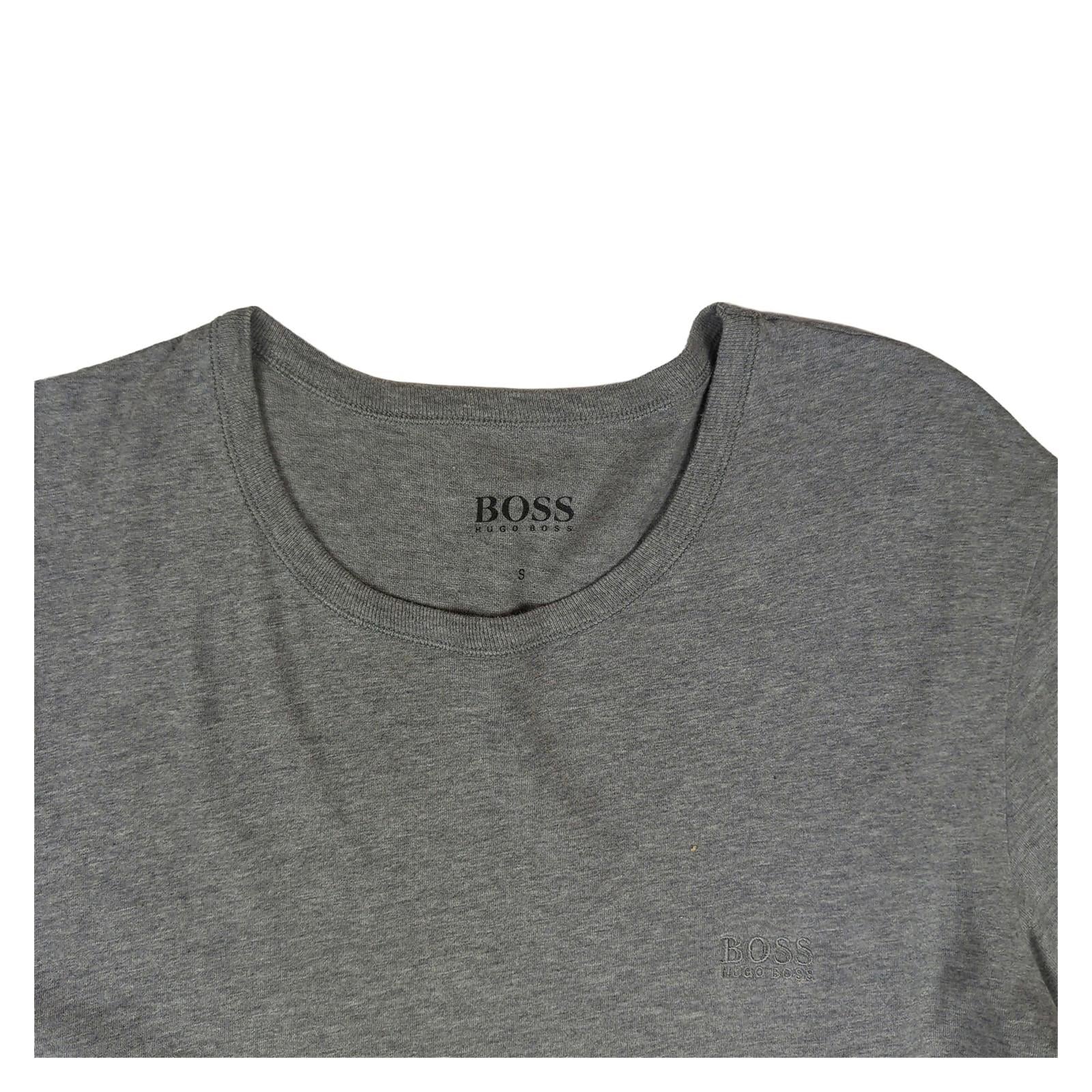 Hugo Boss Hugo Boss T-Shirt Mens S Small Grey Crew Neck 100% Cotton Casual Logo Top T-Shirts RewearableUK