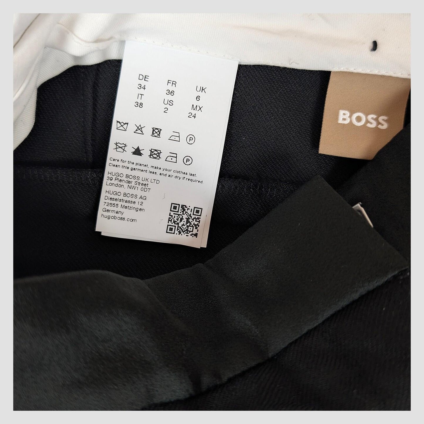 hugo boss womens dress trousers straight leg black tailored work pants size uk 6 by Boss – | RewearableUK