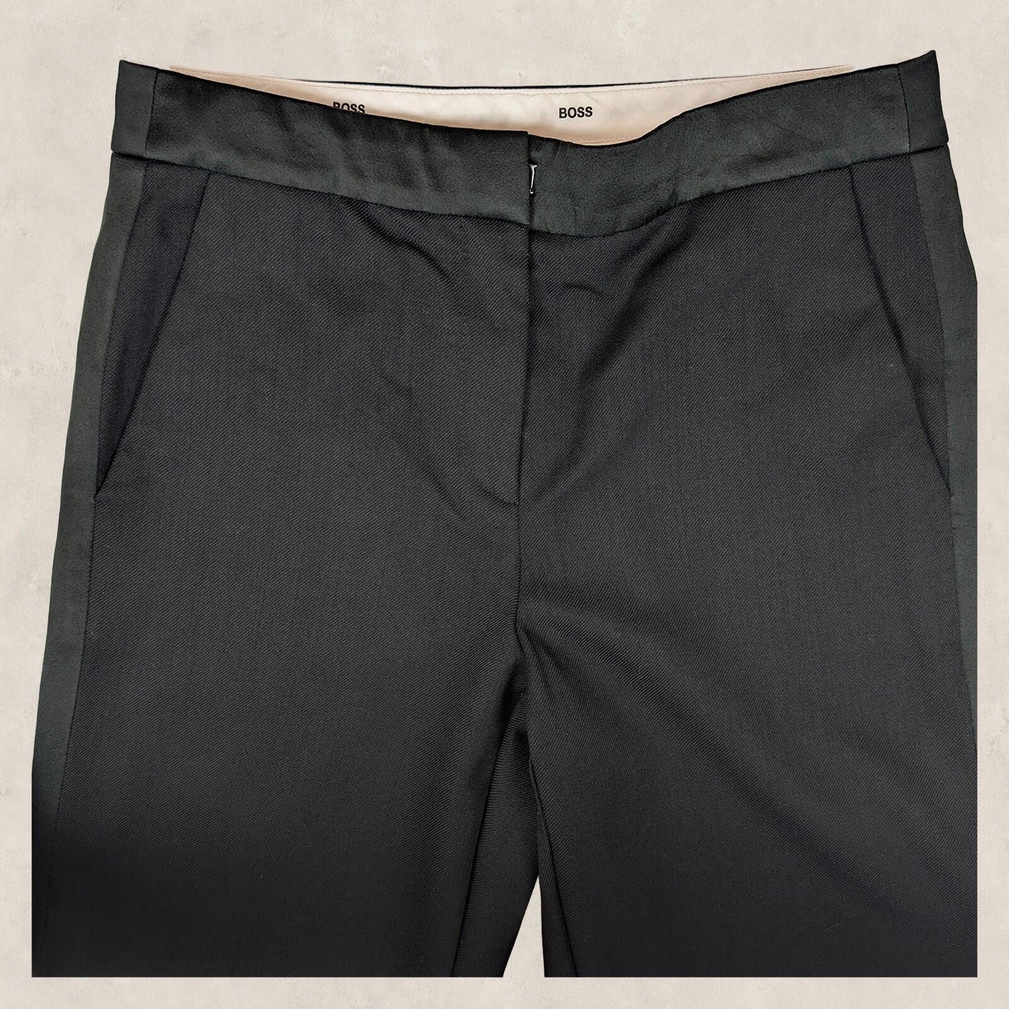 hugo boss womens dress trousers straight leg black tailored work pants size uk 6 by Boss – | RewearableUK