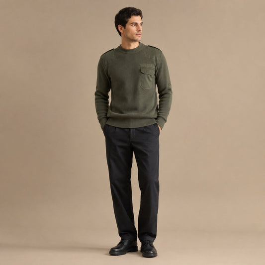 Indian Army Wool V-Neck Jumper 100cm Olive Green 2016 – Military product photo 1 | RewearableUK