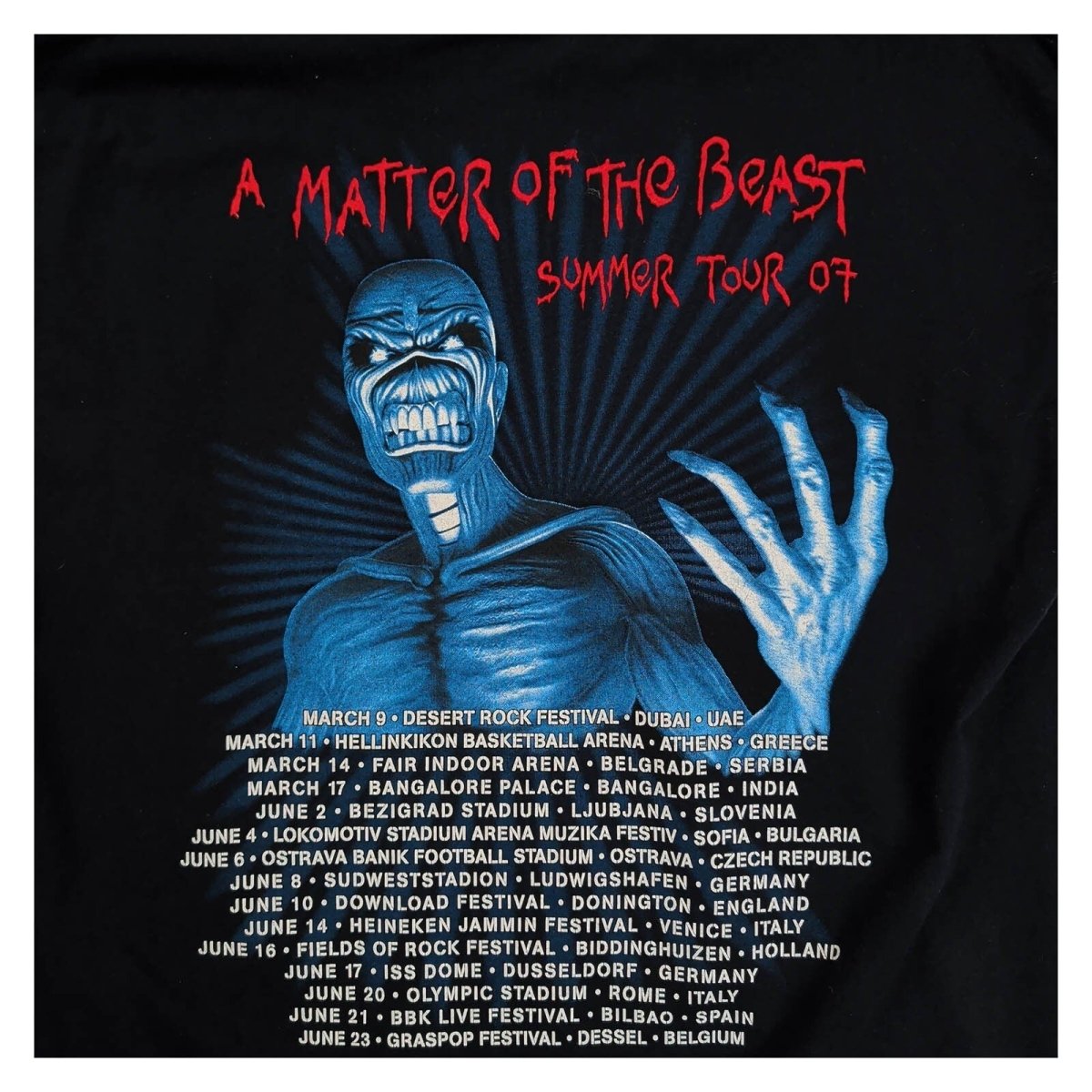Iron Maiden 2007 A Matter of the Beast Tour T-Shirt L Fruit of the Loom – product photo 2 | RewearableUK