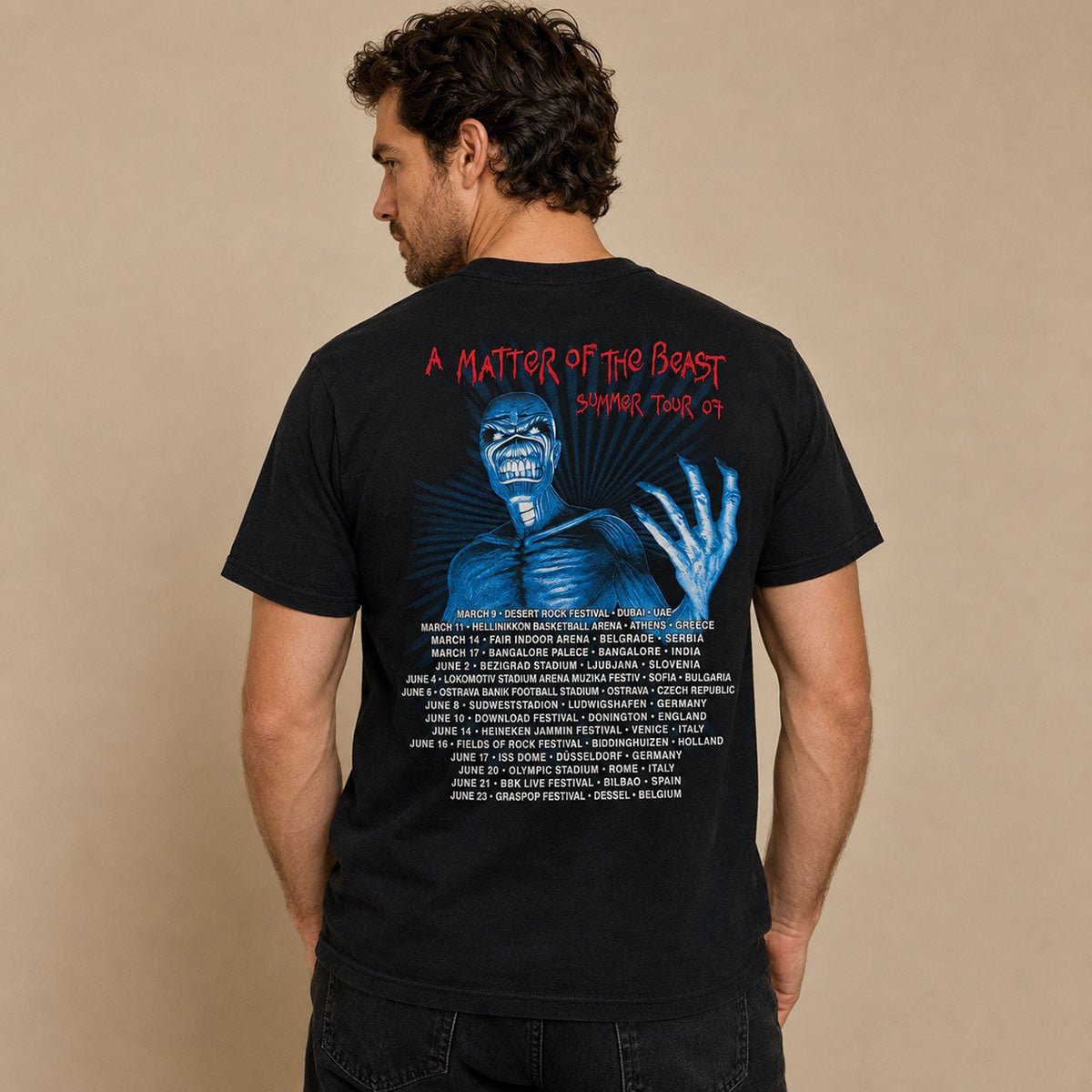 Iron Maiden A Matter of the Beast 2007 Tour T-Shirt L Black Fruit of the Loom – Music T-Shirt product photo 2 | RewearableUK
