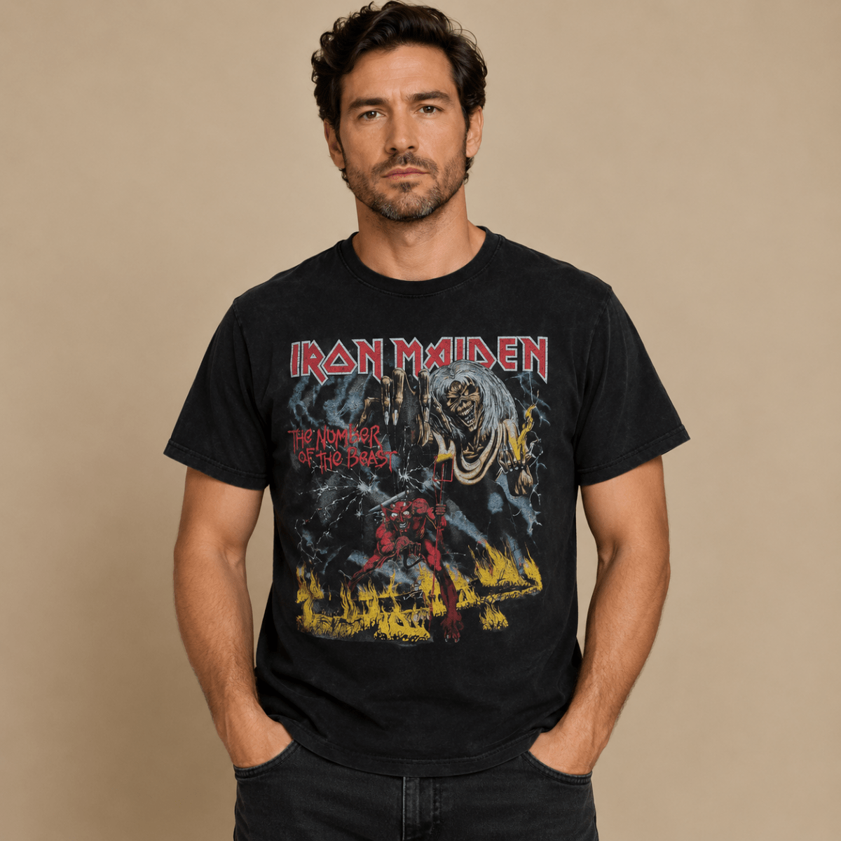 Iron Maiden The Number of the Beast T-Shirt XL Black Heavy Metal Tee – Music T-Shirt product photo 1 | RewearableUK