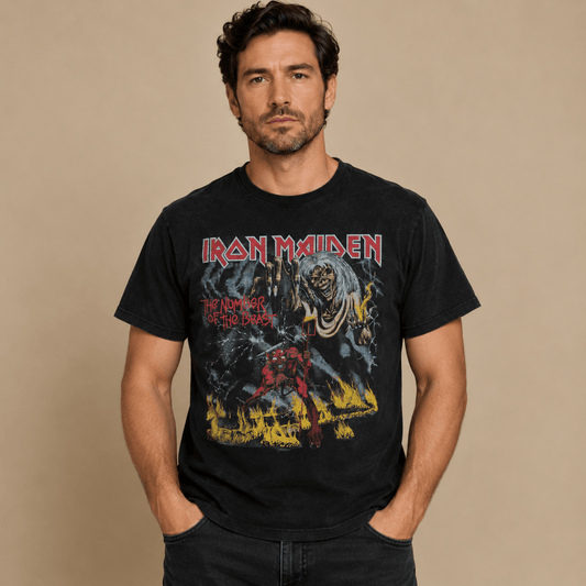 Iron Maiden The Number of the Beast T-Shirt XL Black Heavy Metal Tee – Music T-Shirt product photo 1 | RewearableUK
