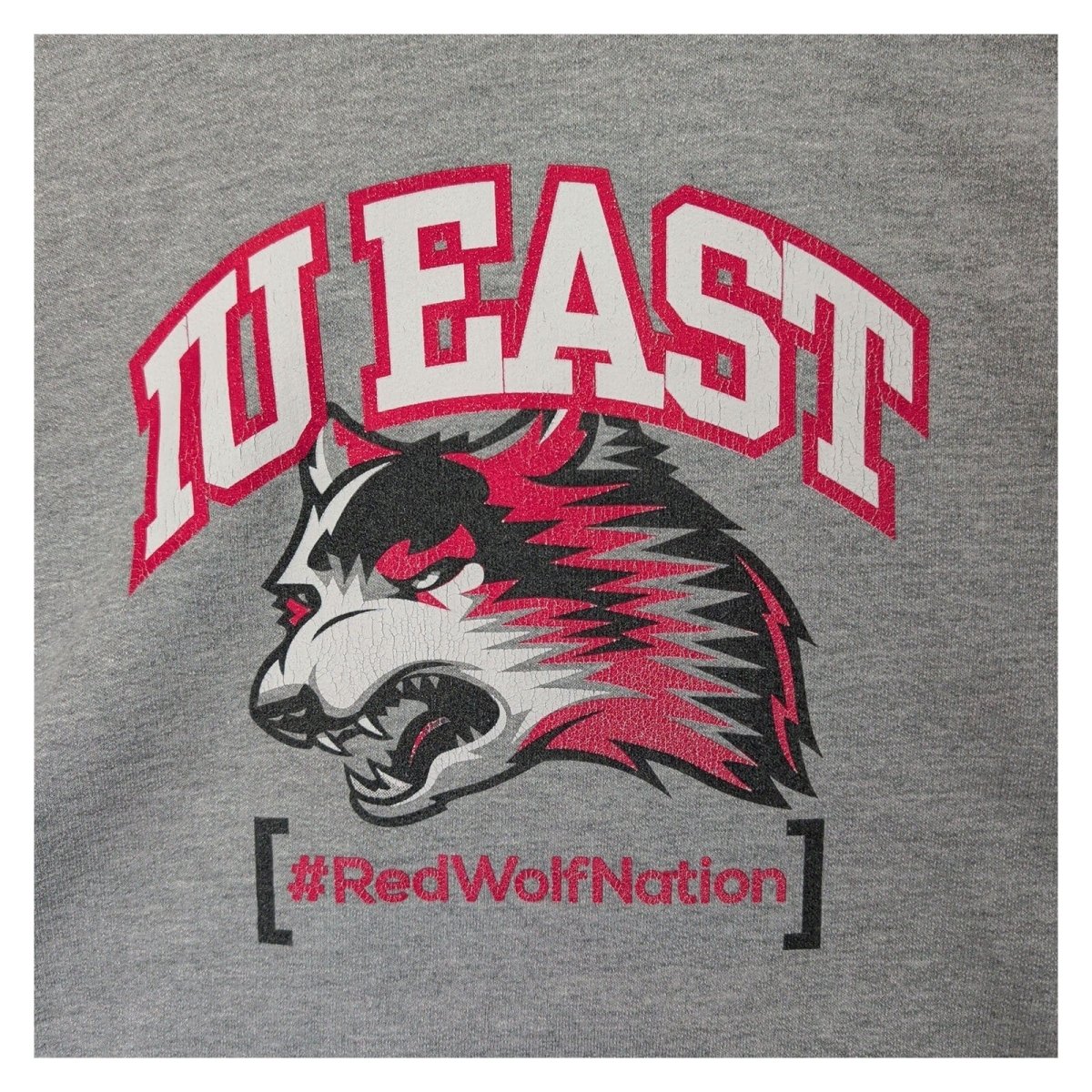 IU East Red Wolves Hoodie Grey College Graphic Pullover Size xl – product photo 2 | RewearableUK