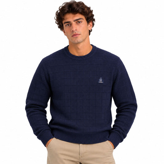IZOD Men's Cotton Crew Neck Jumper M Navy Blue – jumper product photo 1 | RewearableUK