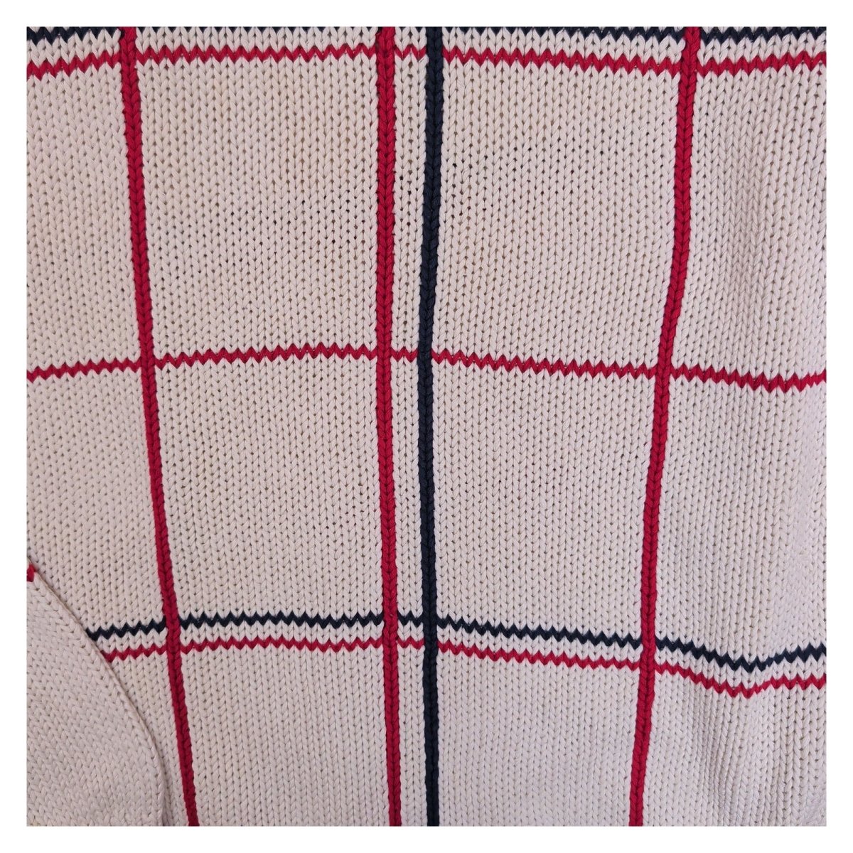 IZOD Men's Jumper Large Beige Red Navy Striped 100% Cotton – product photo 8 | RewearableUK