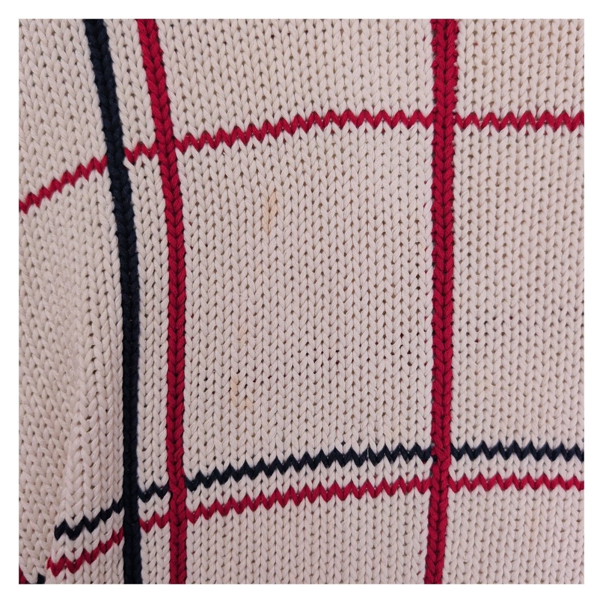 IZOD Men's Jumper Large Beige Red Navy Striped 100% Cotton – product photo 7 | RewearableUK
