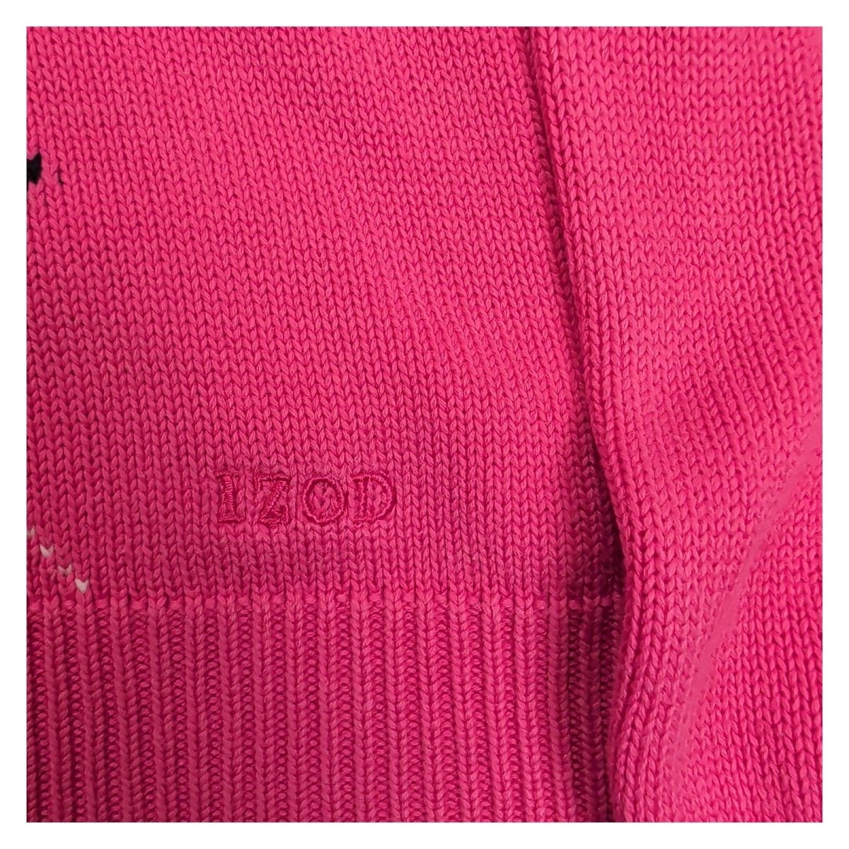 Izod Women Jumper Medium Pink Argyle 100% Cotton V-Neck – product photo 4 | RewearableUK