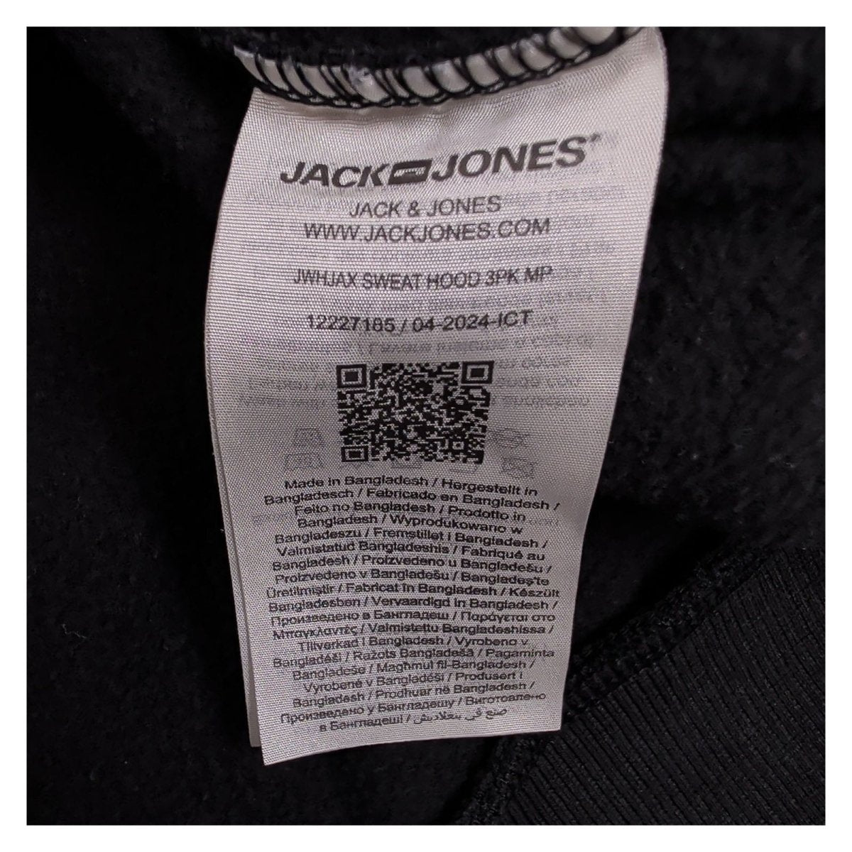 Jack & Jones Men's Hoodie LARGE Black Script Logo Cotton – product photo 8 | RewearableUK