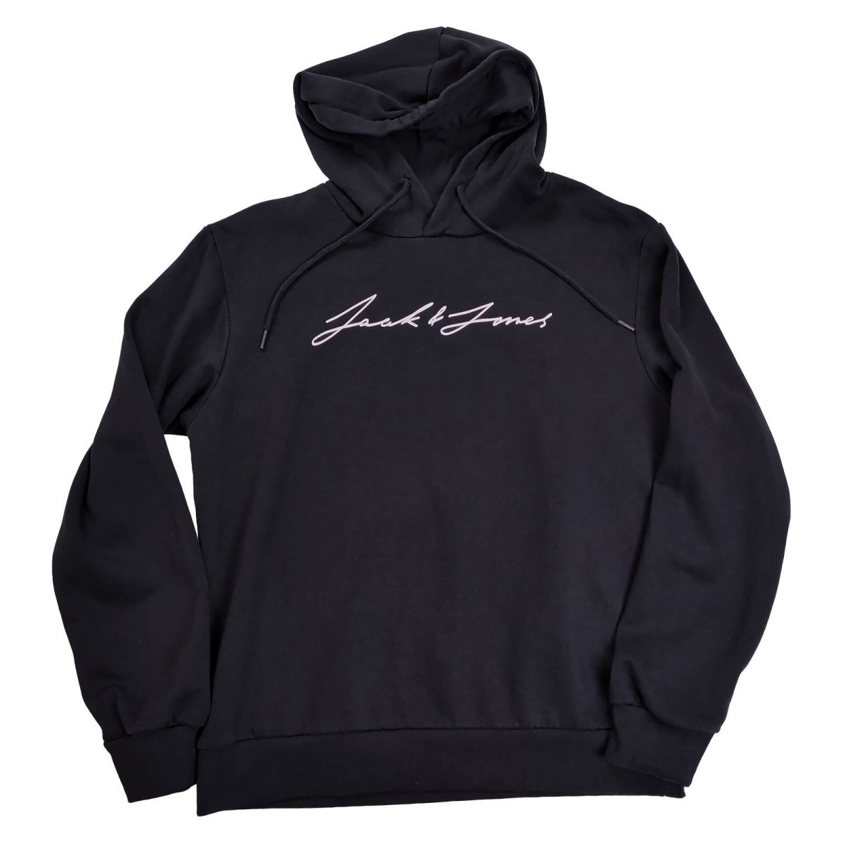 Jack & Jones Men's Hoodie LARGE Black Script Logo Cotton – product photo 2 | RewearableUK