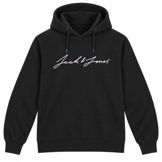 Jack & Jones Men's Black Script Hoodie Approx L - product photo 1