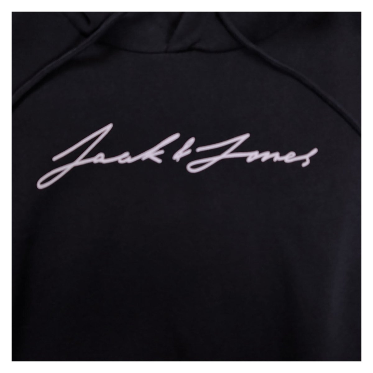 Jack & Jones Men's Hoodie LARGE Black Script Logo Cotton – product photo 3 | RewearableUK