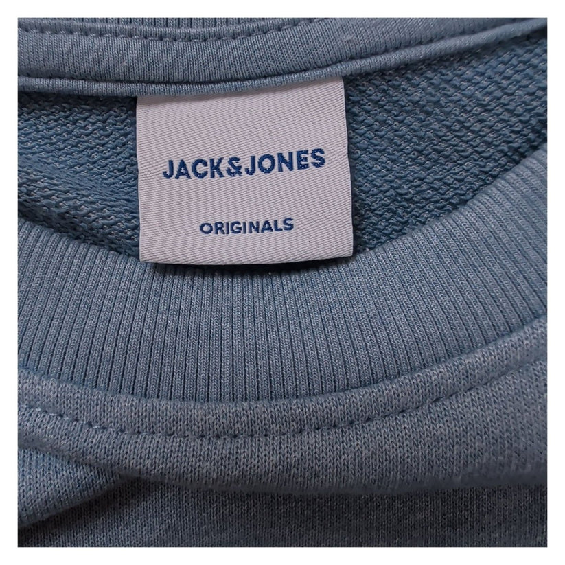 Jack & Jones Originals JORPEX Mens Blue Crew Neck Graphic Sweatshirt NON – product photo 4 | RewearableUK
